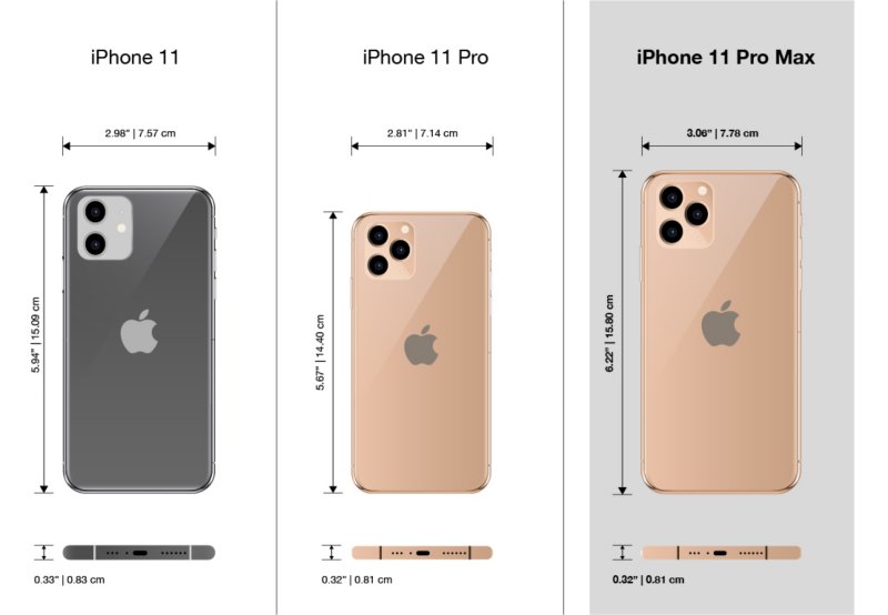 height of the iphone 11